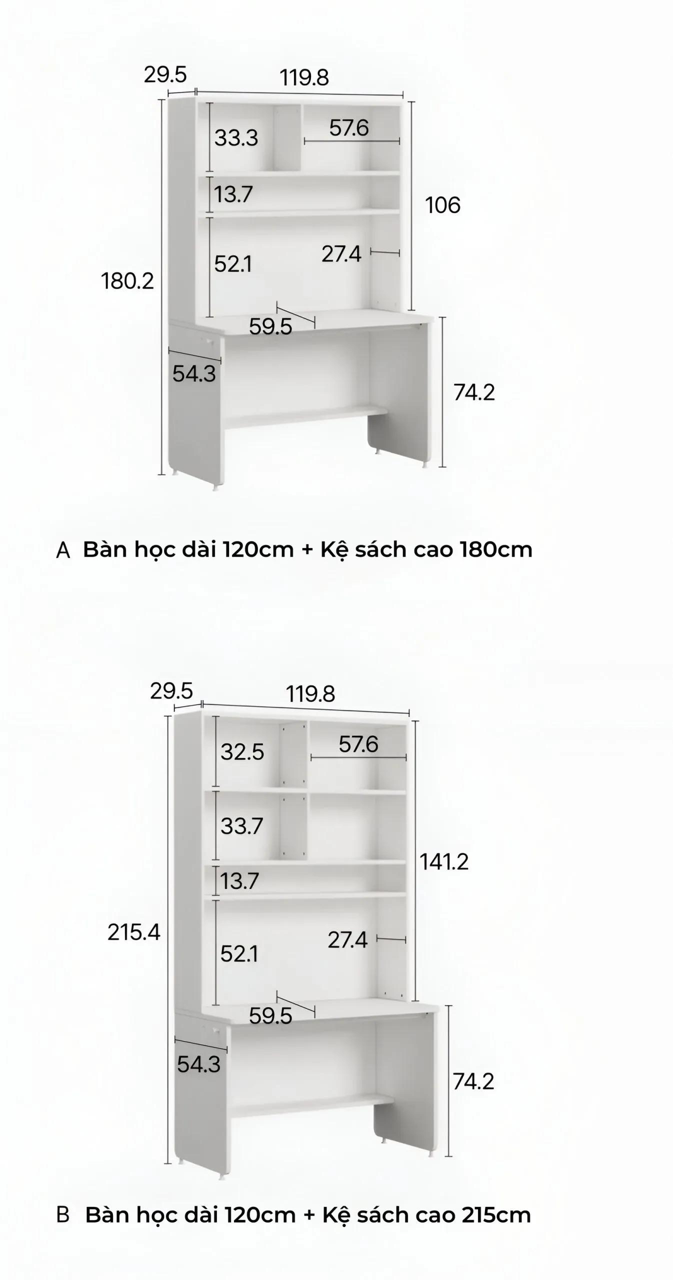Bàn Học, Bàn Làm Việc Có Kệ Sách GP – BH13 8 1731542694193_0