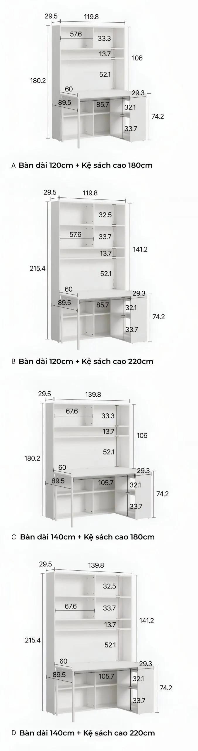 Bàn Học, Bàn Làm Việc Có Kệ Sách GP – BH12 14 1734652192221_0