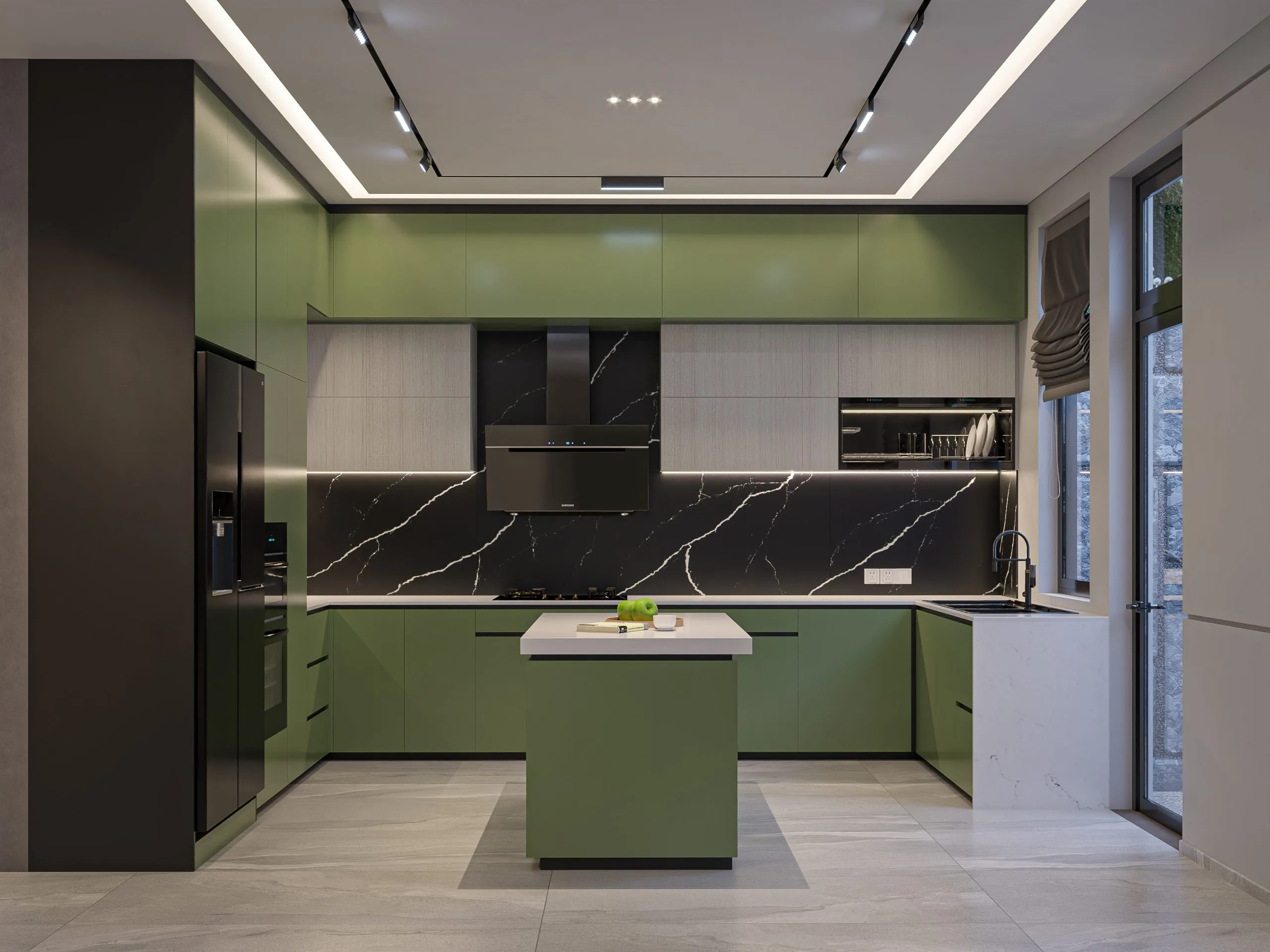 Top Thiết Kế Tủ Bếp Gỗ Phủ Melamine Hiện Đại: Thiết Kế Tinh Tế Với Đường Nét Tối Giản 31 07