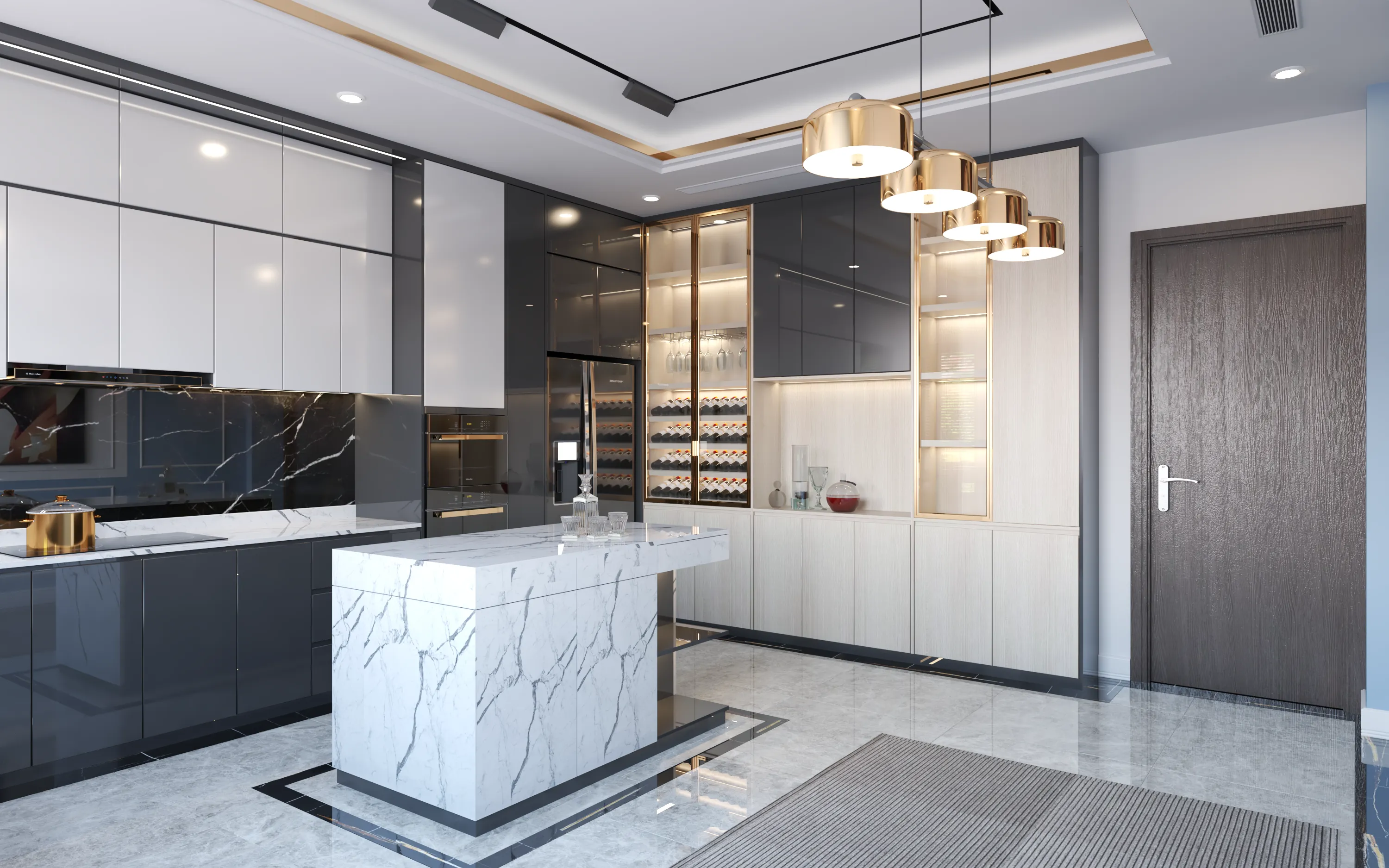 Top Thiết Kế Tủ Bếp Gỗ Phủ Melamine Hiện Đại: Thiết Kế Tinh Tế Với Đường Nét Tối Giản 56 5