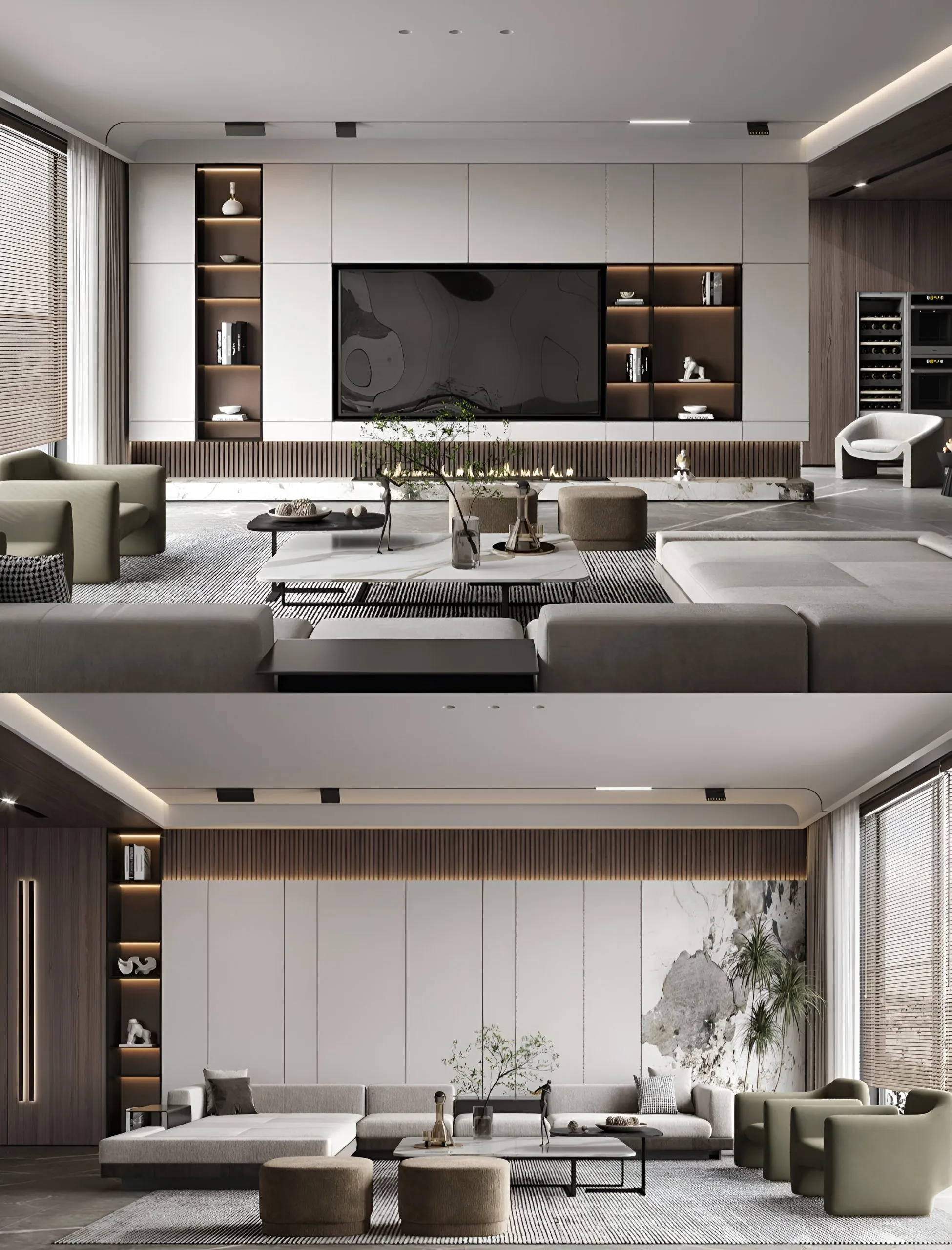 Top 99+ Thiết Kế Nội Thất Phòng Khách: Tủ Vách Gỗ Công Nghiệp Hiện Đại 2 Thiết Kế Nội Thất Phòng Khách: Tủ Vách Gỗ Công Nghiệp