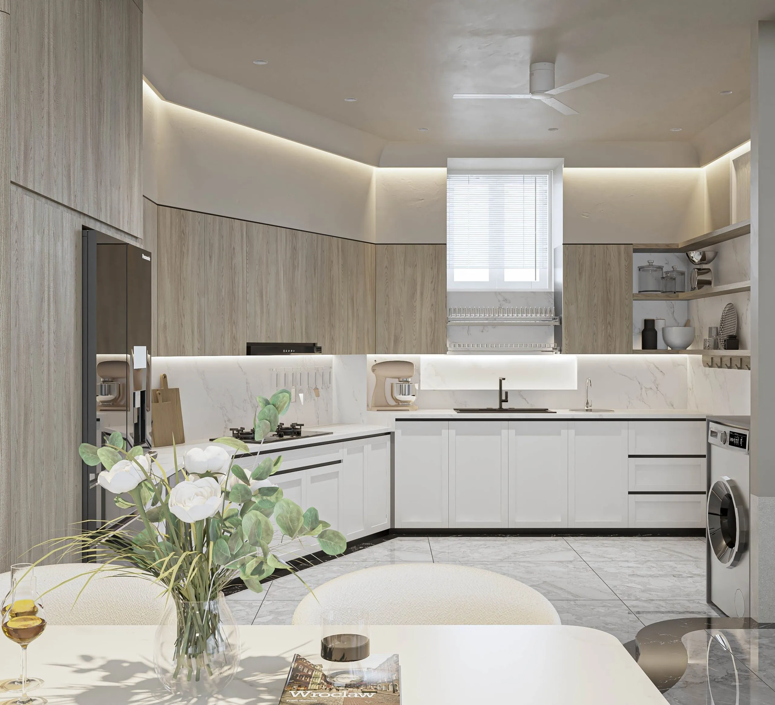 Top Thiết Kế Tủ Bếp Gỗ Phủ Melamine Hiện Đại: Thiết Kế Tinh Tế Với Đường Nét Tối Giản 10 Z4347989336625_d595873d9e6f573109c84fef1fe1c58a