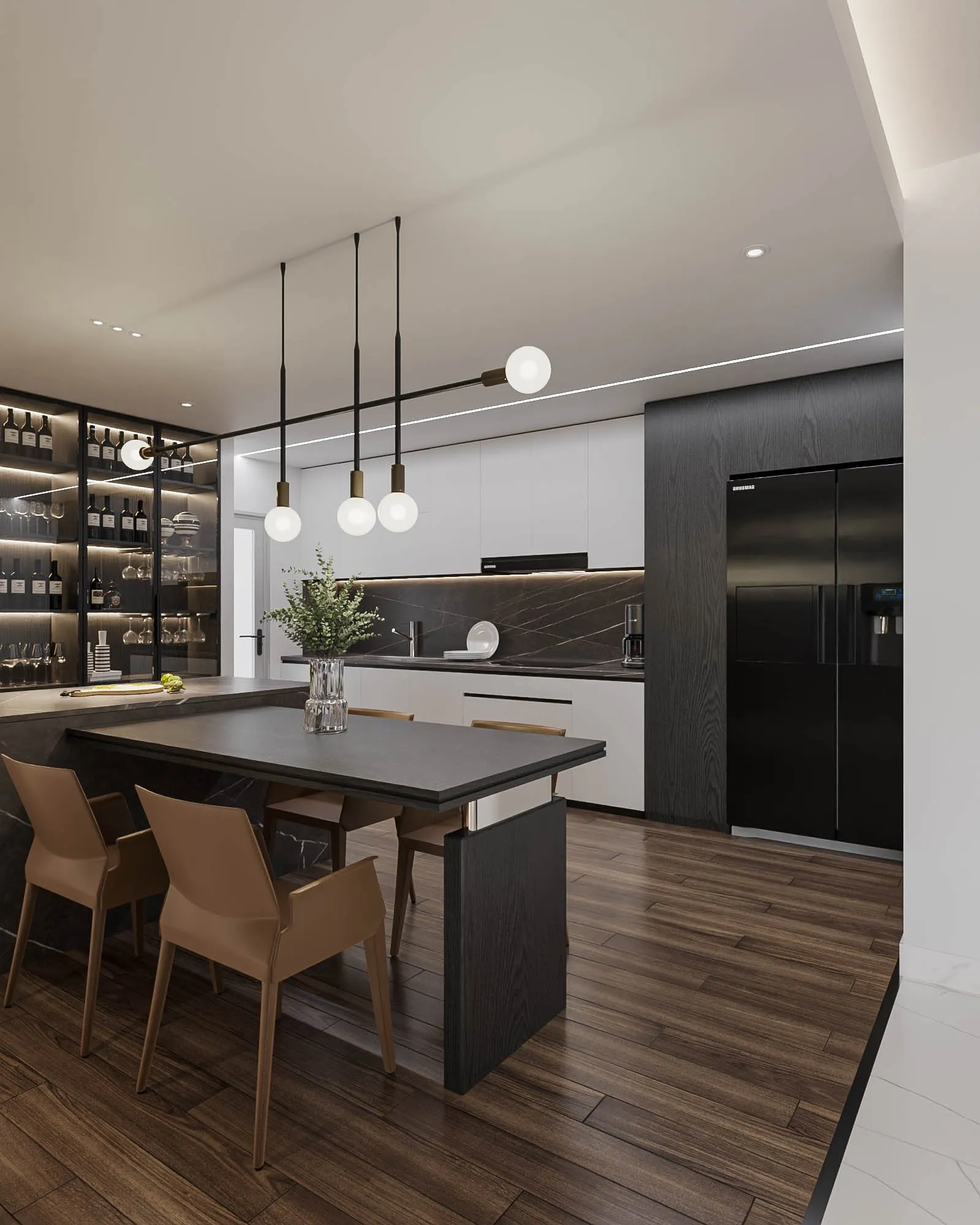 Top Thiết Kế Tủ Bếp Gỗ Phủ Melamine Hiện Đại: Thiết Kế Tinh Tế Với Đường Nét Tối Giản 35 Z4428530017124_a0f8a8d94c3eec80448cedab37aabb61