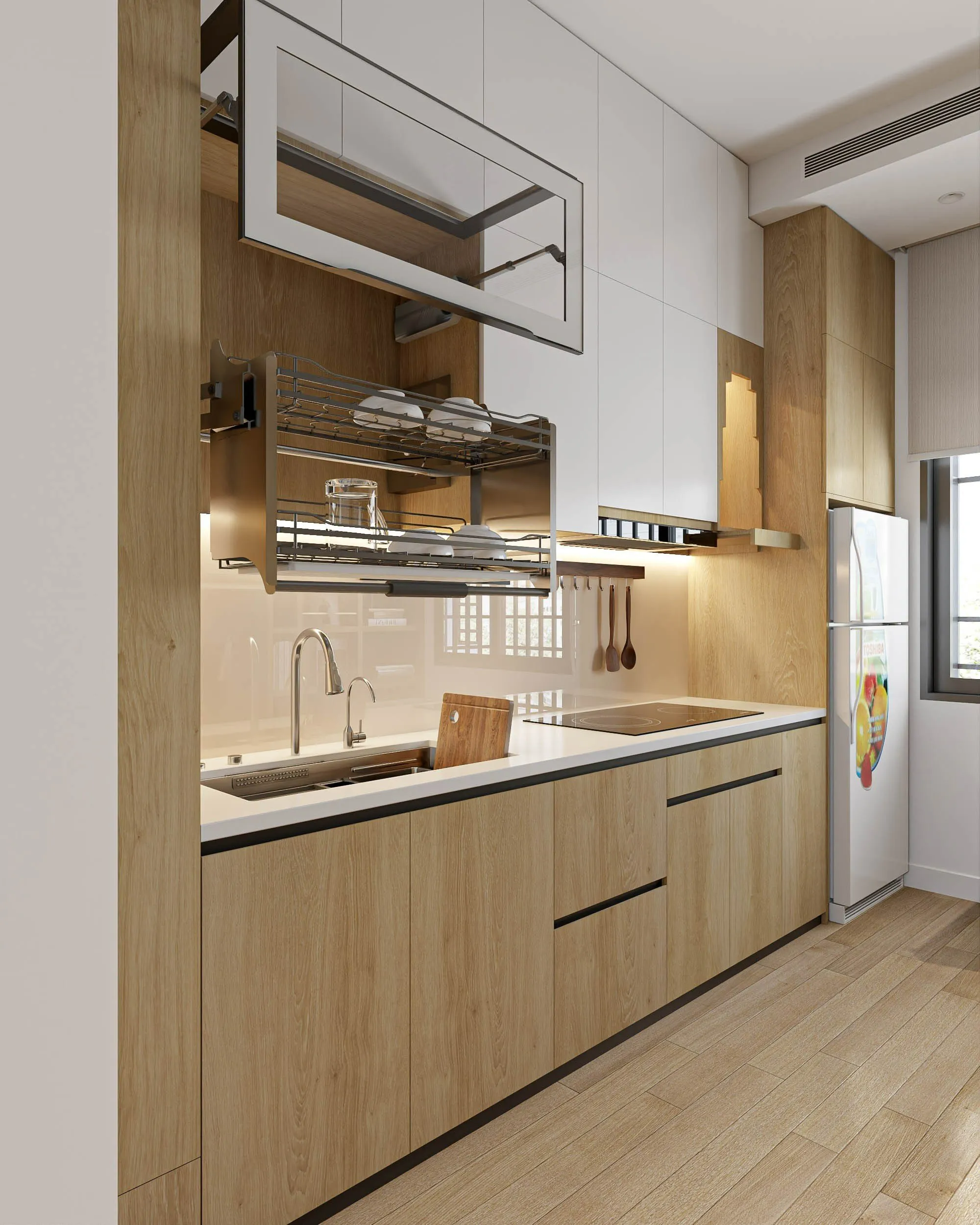 Top Thiết Kế Tủ Bếp Gỗ Phủ Melamine Hiện Đại: Thiết Kế Tinh Tế Với Đường Nét Tối Giản 38 Z5243294616831_8e3a8a8a029cb8d9eab626b0c4b1363c