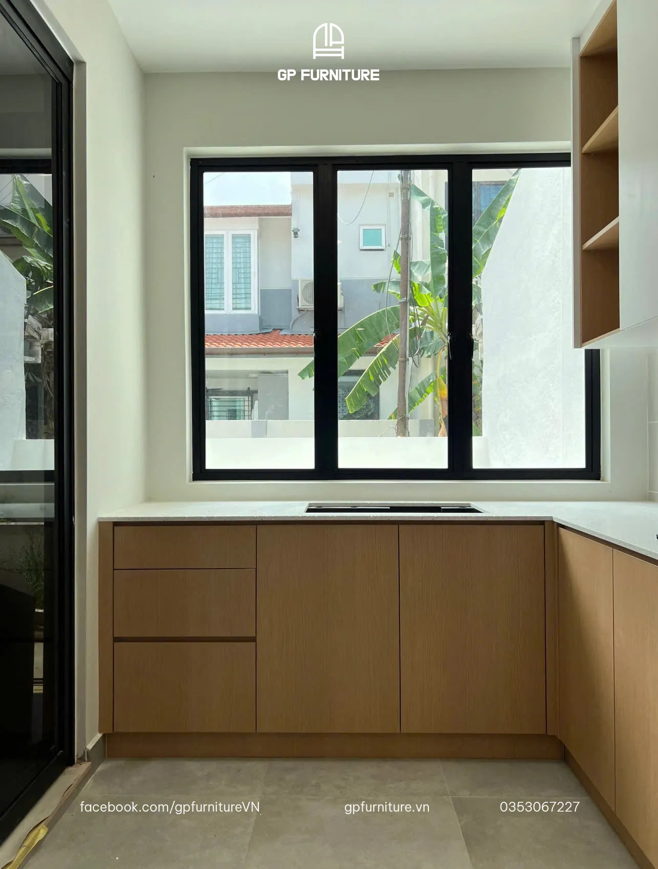 Top Mẫu Tủ Bếp Đẹp Hiện Đại: Tủ Bếp Gỗ Công Nghiệp Phủ Melamine GP Furniture 89 Z6180614864141_869a6b2451a36eb4cca68ae0f180ca19