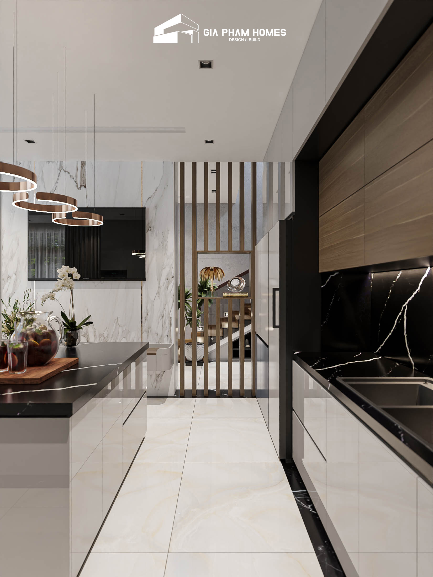 nội thất bếp hiện đại, bếp gỗ công nghiệp, bếp đẹp, sang trọng