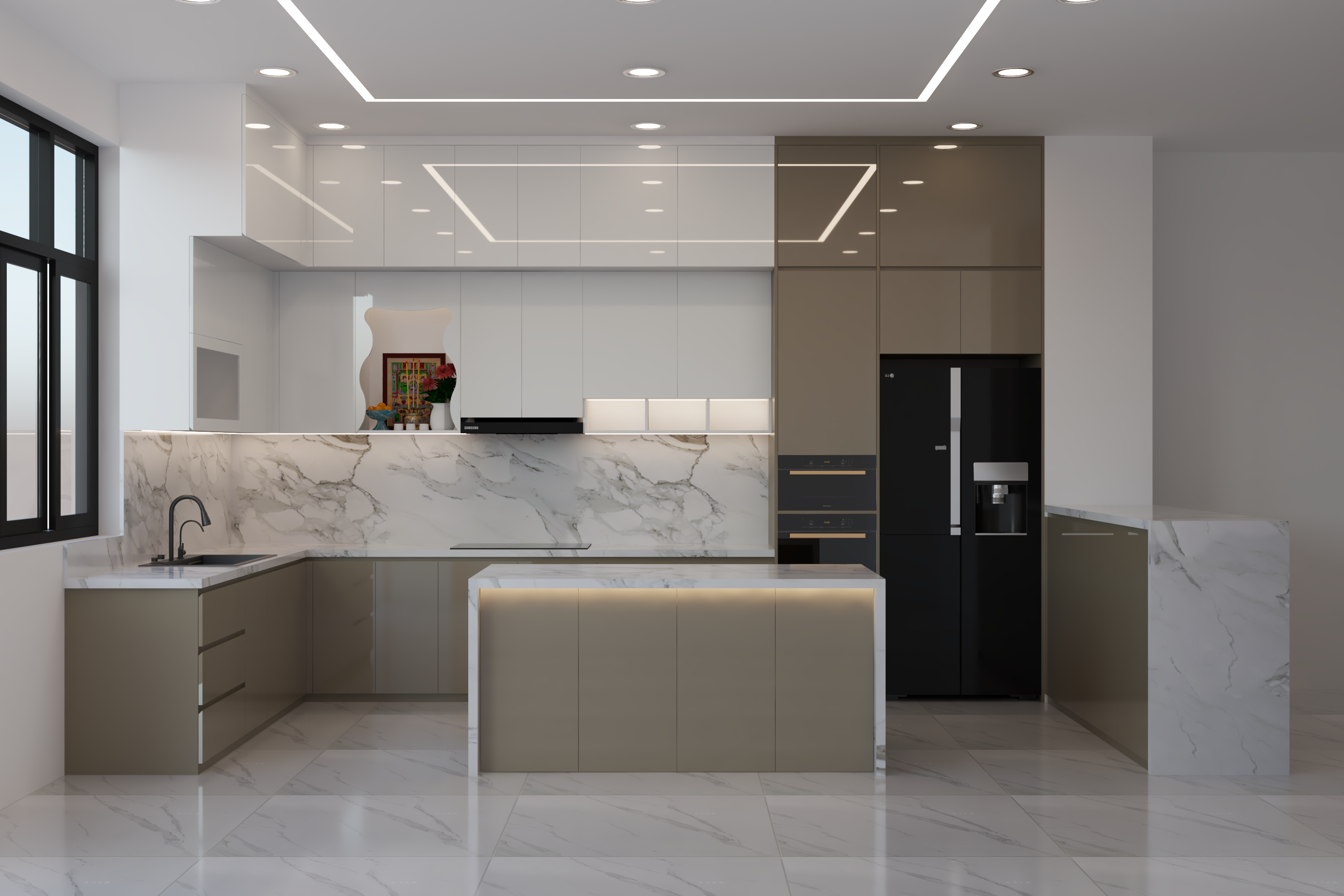 Gói Tủ Bếp Cao Cấp 12 bếp gỗ công nghiệp acrylic - gói tủ bếp cao cấp tubepgp.vn