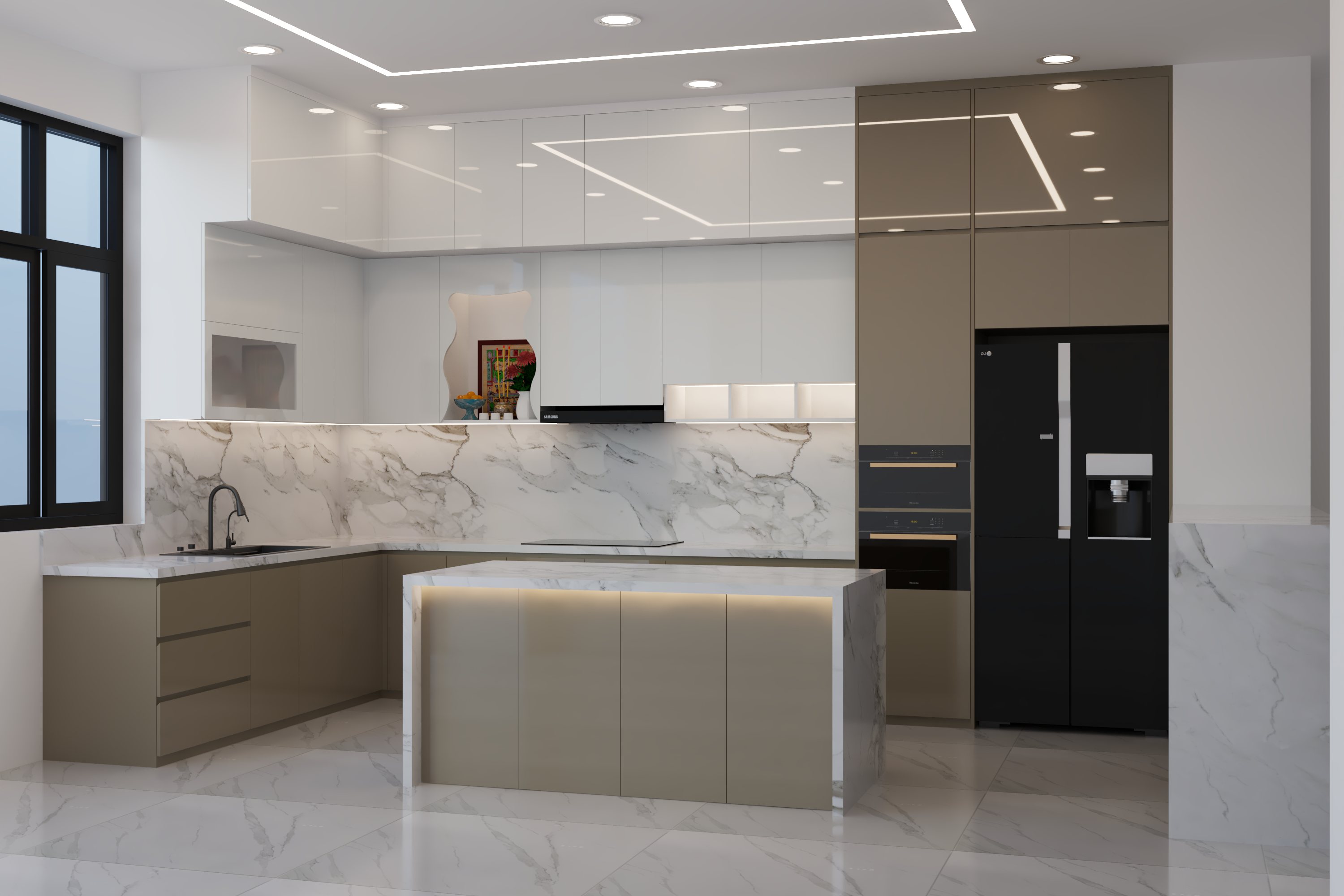 Gói Tủ Bếp Cao Cấp 13 bếp gỗ công nghiệp acrylic - gói tủ bếp cao cấp tubepgp.vn