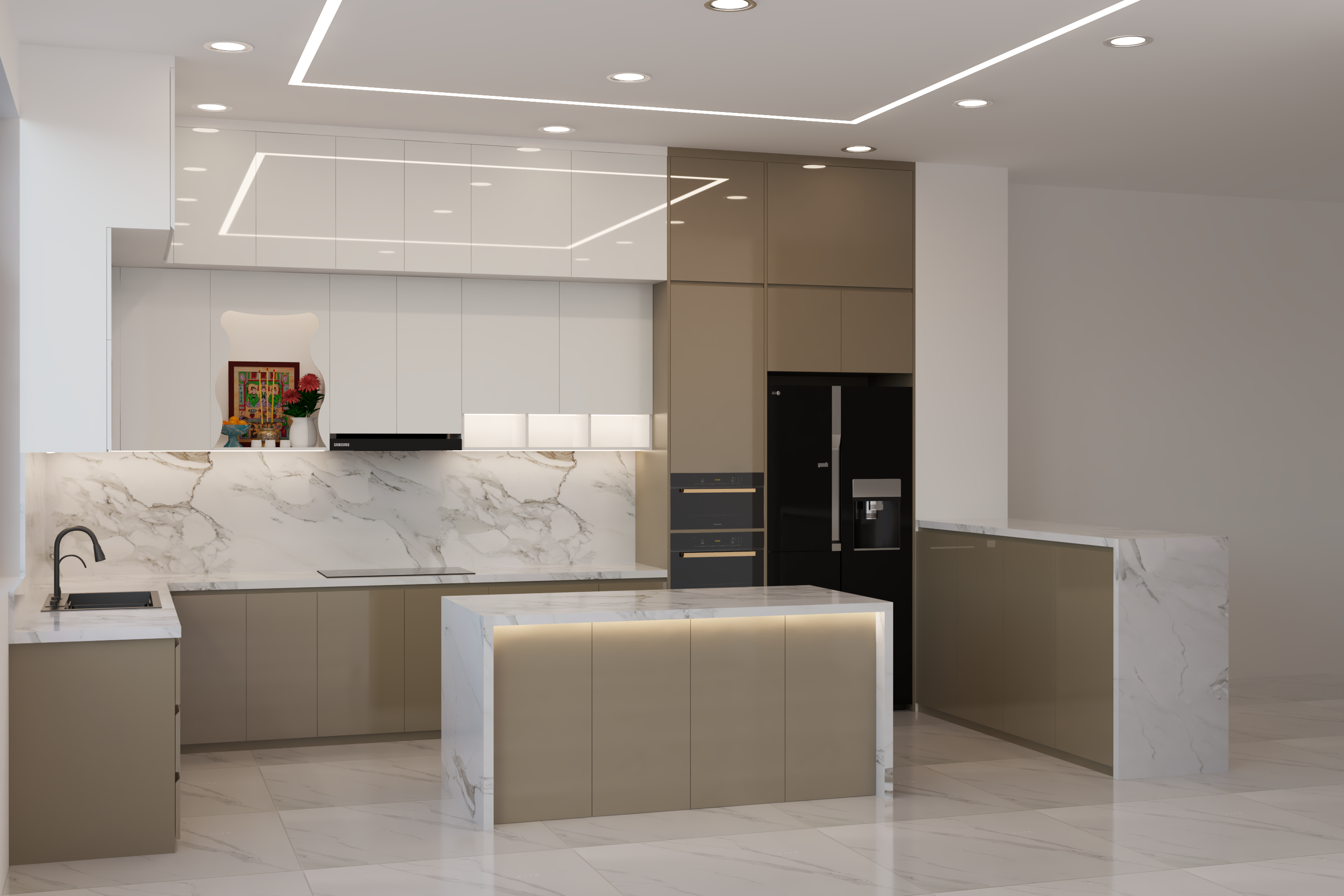 Gói Tủ Bếp Cao Cấp 11 bếp gỗ công nghiệp acrylic - gói tủ bếp cao cấp tubepgp.vn