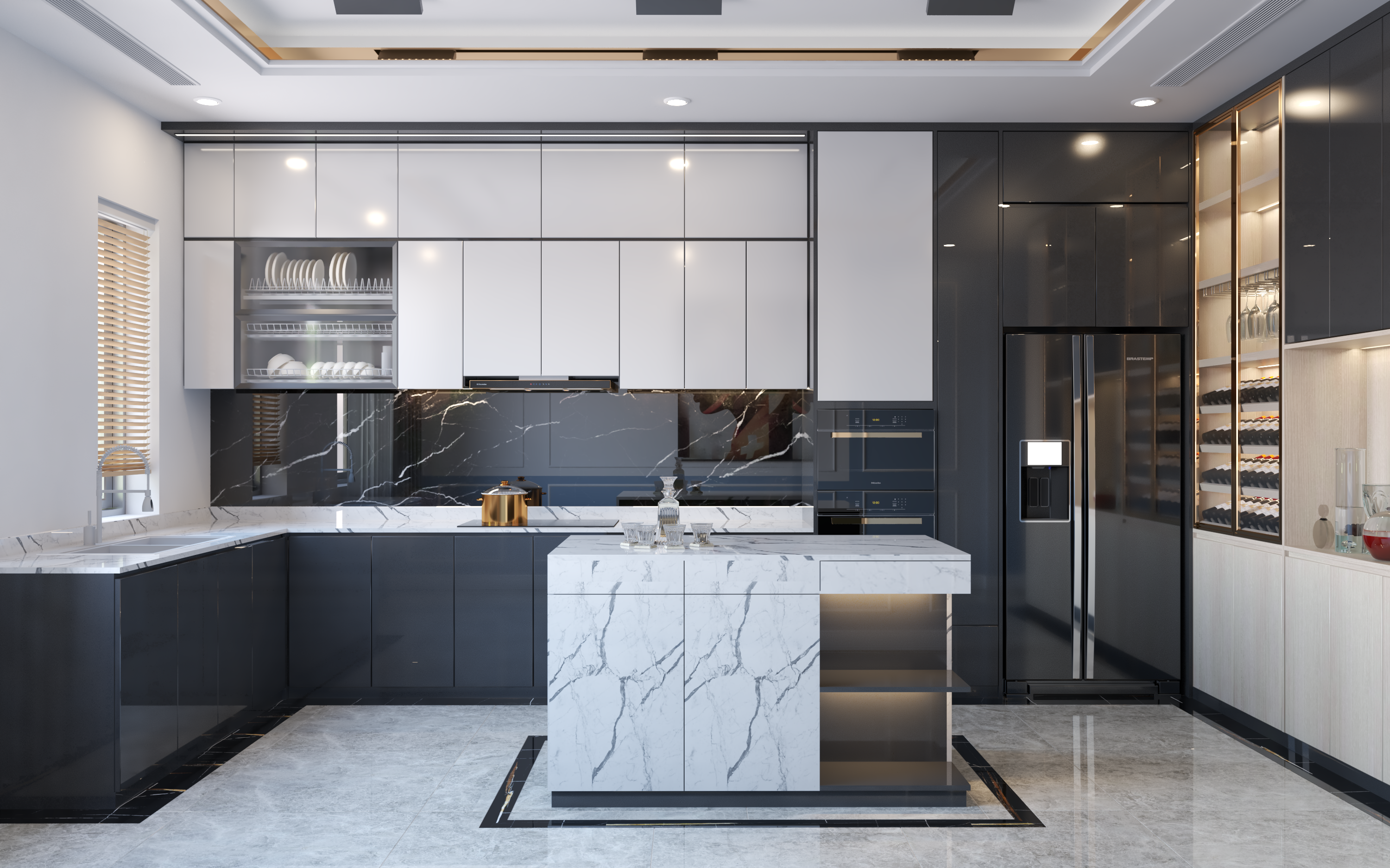 Gói Tủ Bếp Cao Cấp 49 bếp gỗ công nghiệp acrylic - gói tủ bếp cao cấp tubepgp.vn