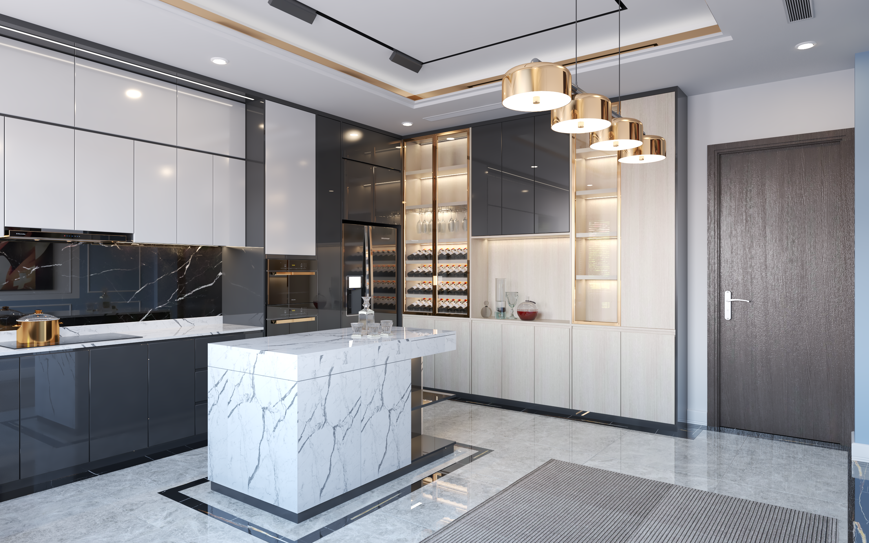 Gói Tủ Bếp Cao Cấp 51 bếp gỗ công nghiệp acrylic - gói tủ bếp cao cấp tubepgp.vn