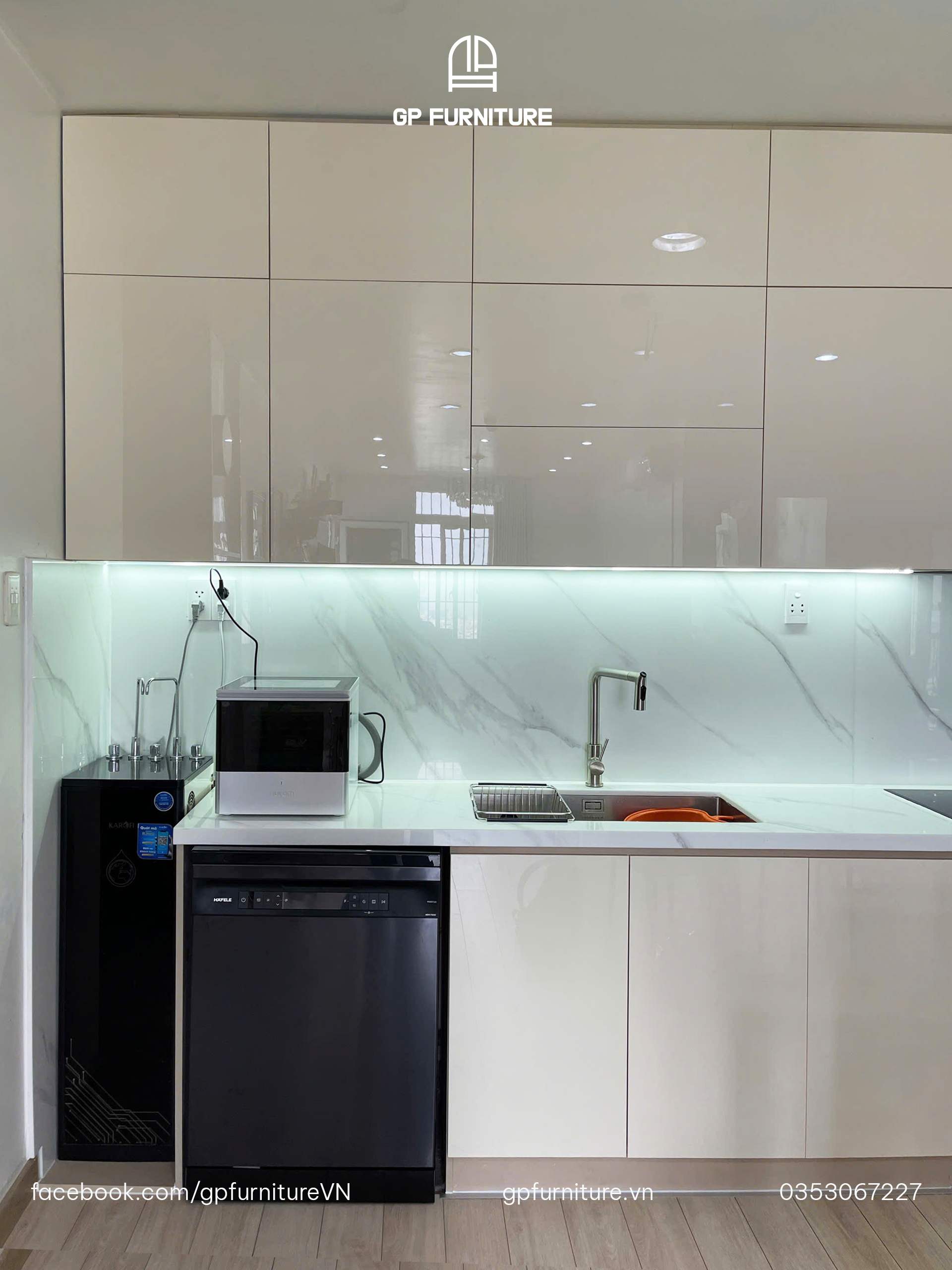 Gói Tủ Bếp Cao Cấp 45 bếp gỗ công nghiệp acrylic - gói tủ bếp cao cấp tubepgp.vn