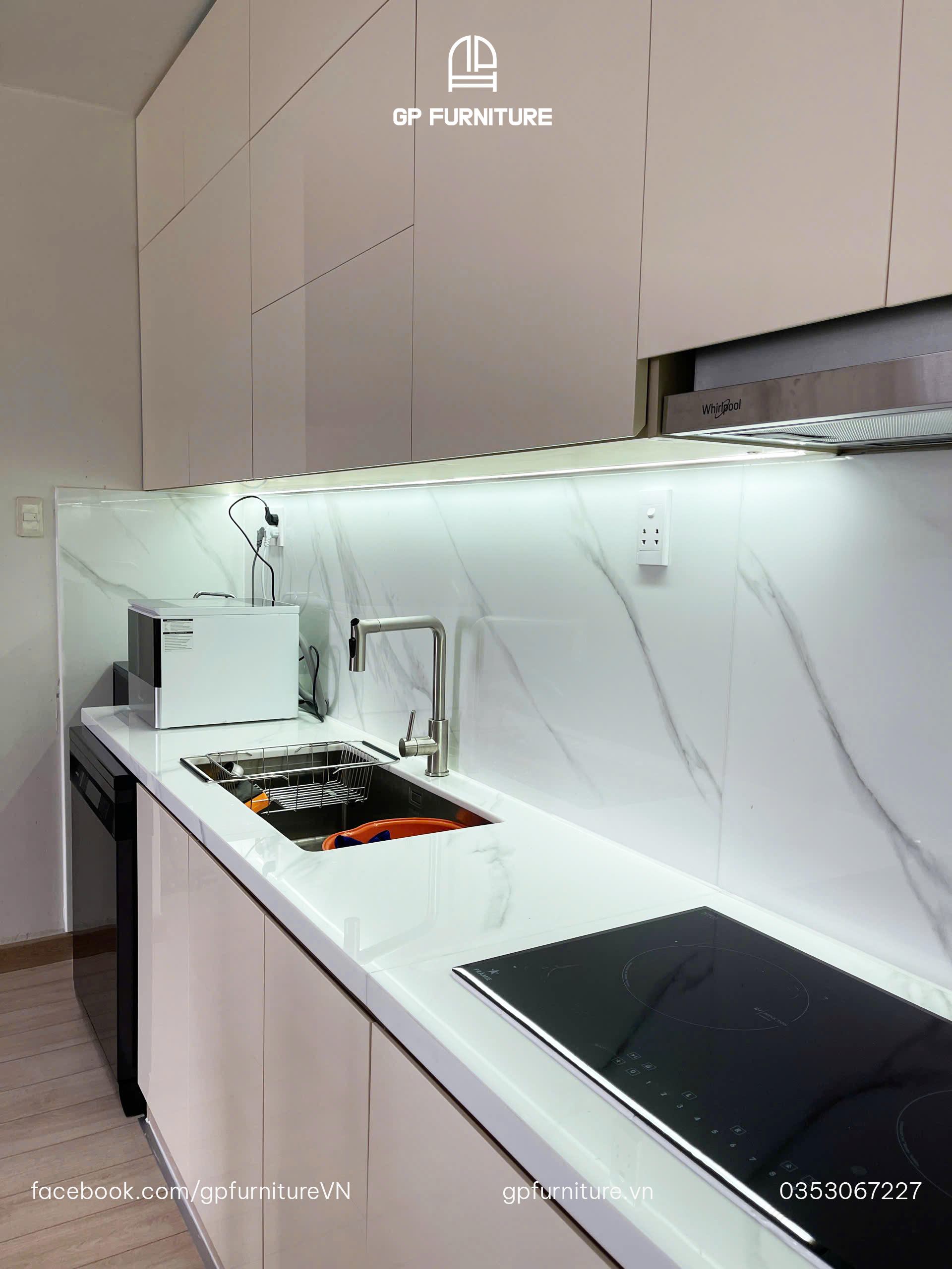 Gói Tủ Bếp Cao Cấp 44 bếp gỗ công nghiệp acrylic - gói tủ bếp cao cấp tubepgp.vn