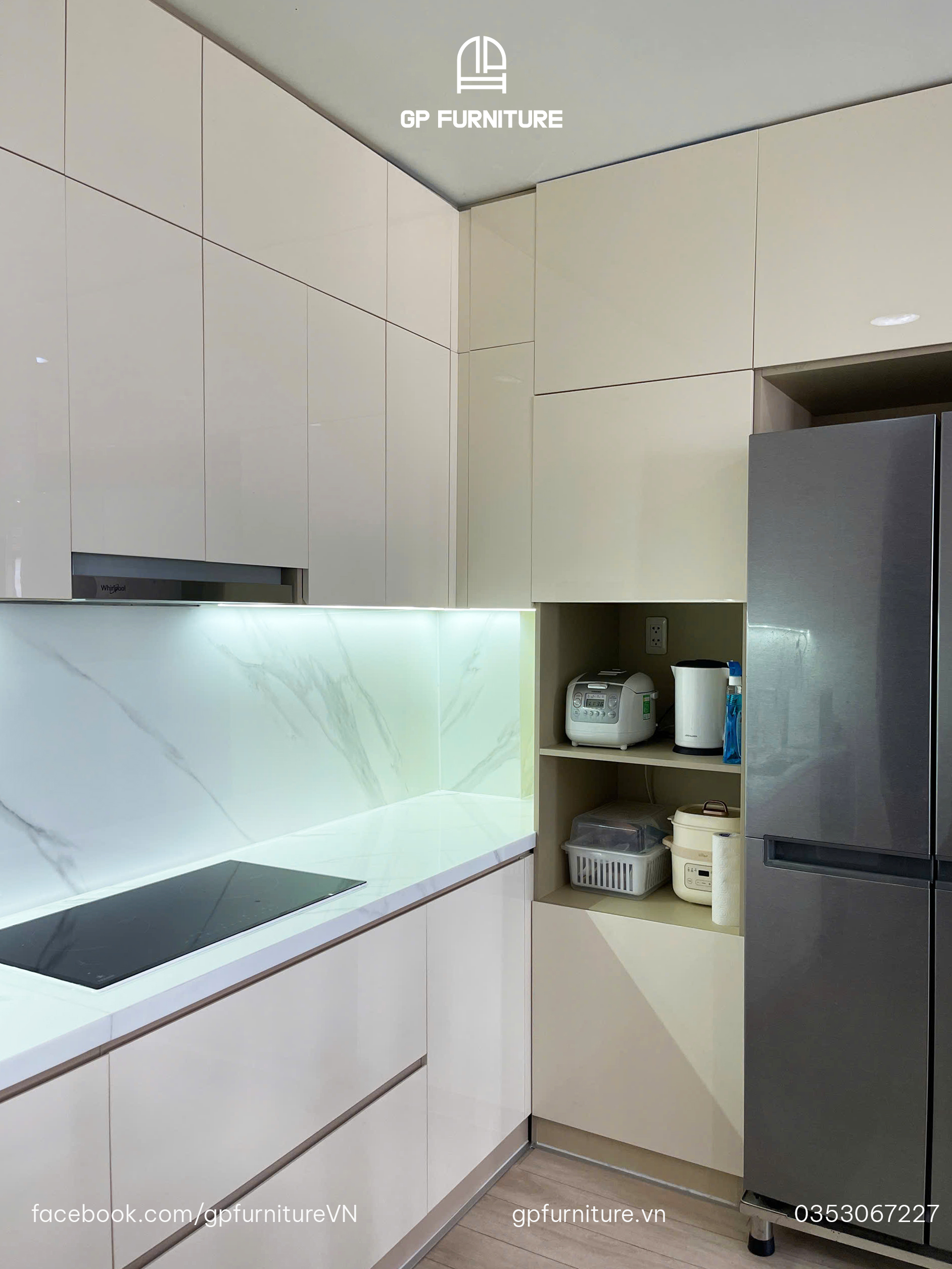 Gói Tủ Bếp Cao Cấp 41 bếp gỗ công nghiệp acrylic - gói tủ bếp cao cấp tubepgp.vn