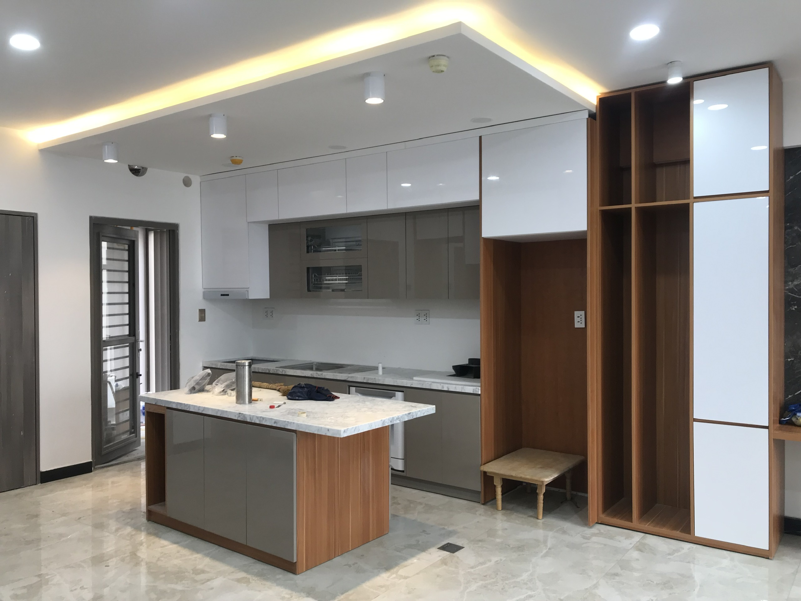 Gói Tủ Bếp Cao Cấp 38 bếp gỗ công nghiệp acrylic - gói tủ bếp cao cấp tubepgp.vn