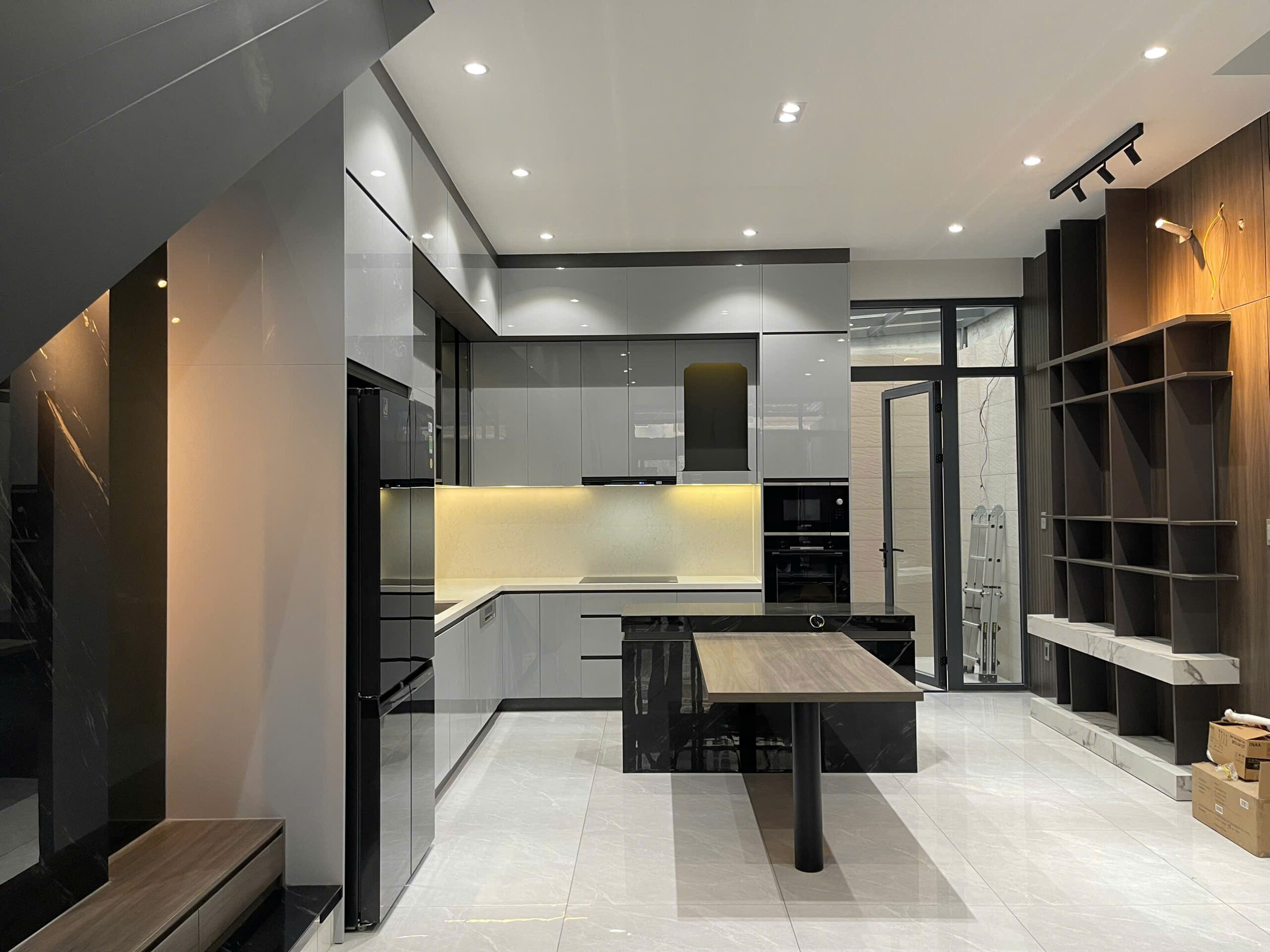 trọn gói tủ bếp acrylic sang trọng hiện đại