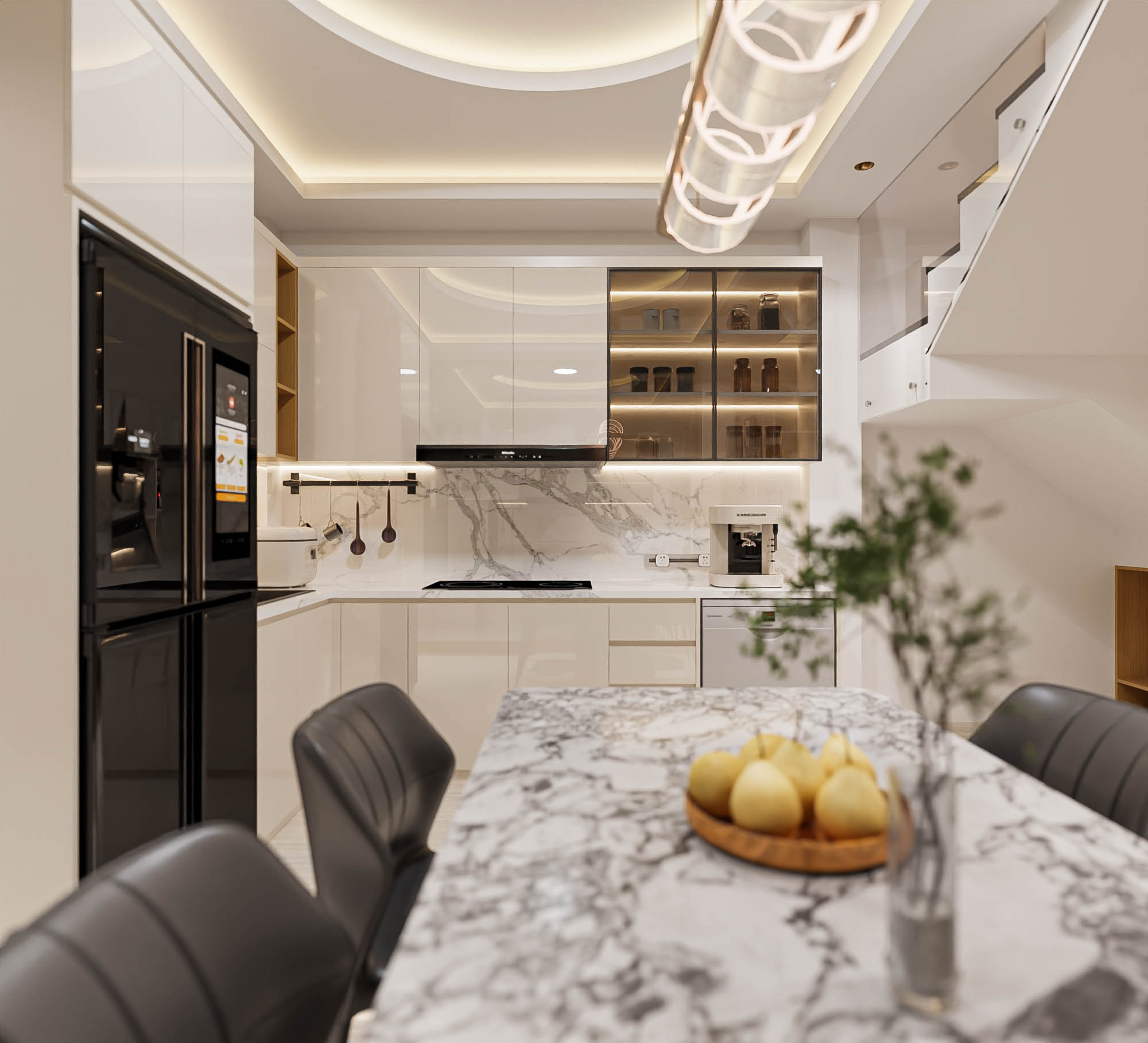 Hệ Tủ Bếp Acrylic Hiện Đại GP 4 C13