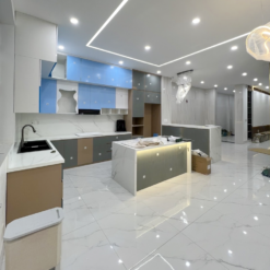 Hệ Tủ Bếp Acrylic Màu Hạnh Nhân GP 13 Bếp Gỗ Công Nghiệp Acrylic Gói Tủ Bếp Cao Cấp Tubepgp.vn 3