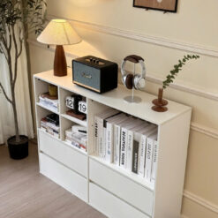 tủ kệ trang trí, trang trí phòng khách, kệ sách xinh gp decor